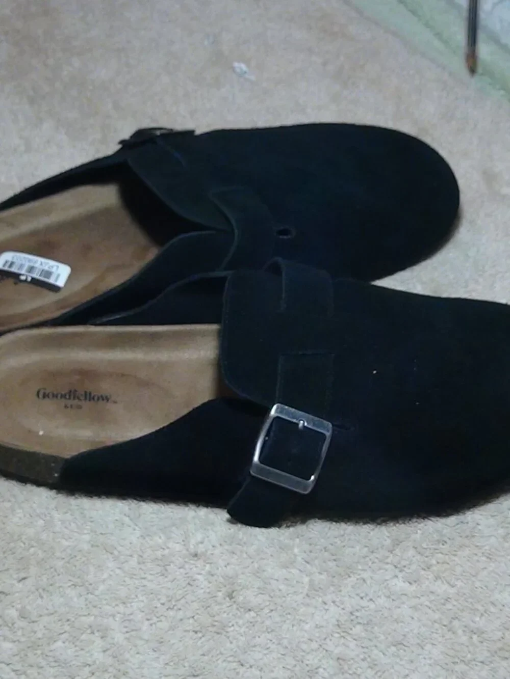 Mens Suede Leather Oswald Clogs Goodfellow & Co Size 11 Color Black